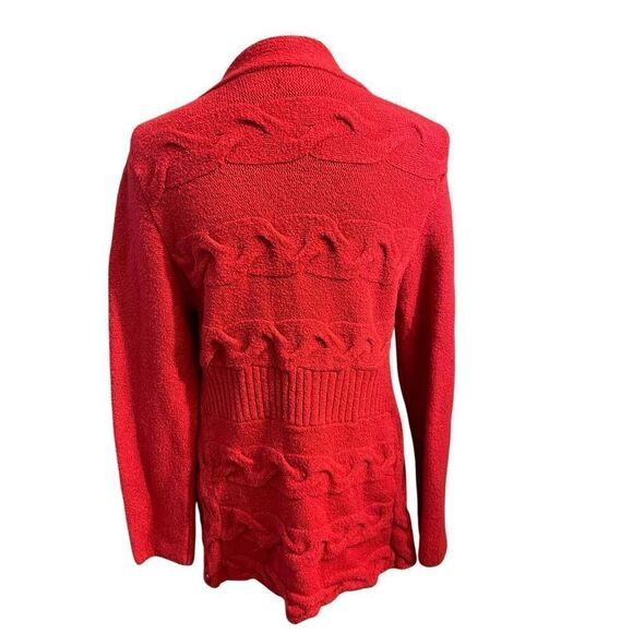 Inc International Concepts Red Cable Knit Cardigan with Tie at Chest Size X-Larg - Picture 3 of 11